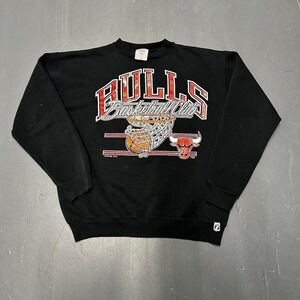 Vintage 1991 Logo 7 Chicago bulls graphic black crewneck sweatshirt